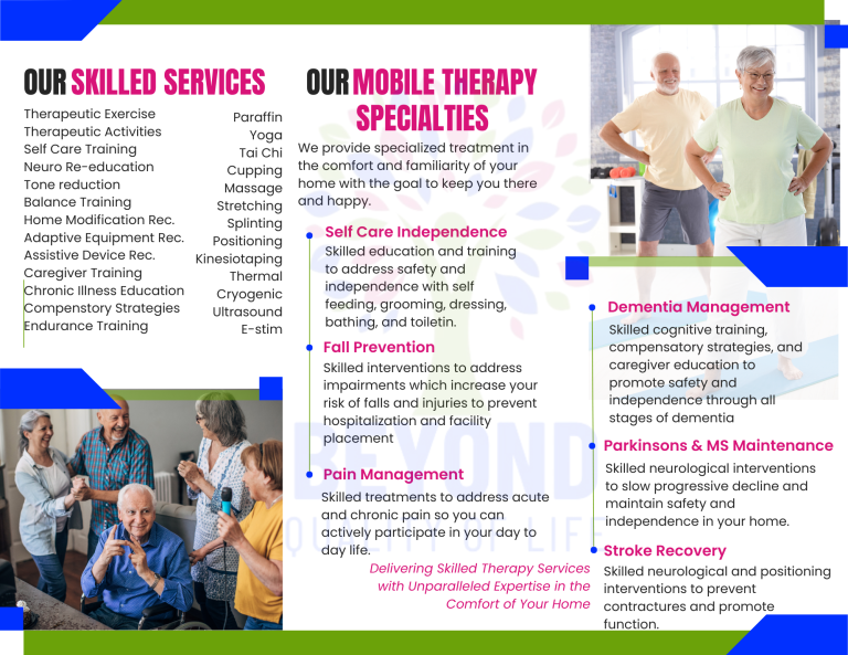 Bold Blue and White Clean Modern Health Clinic Trifold Brochure 2 768x593